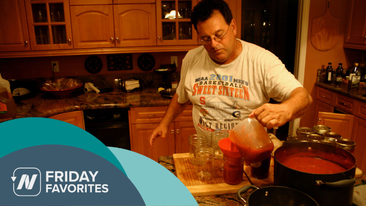 someone making tomato sauce