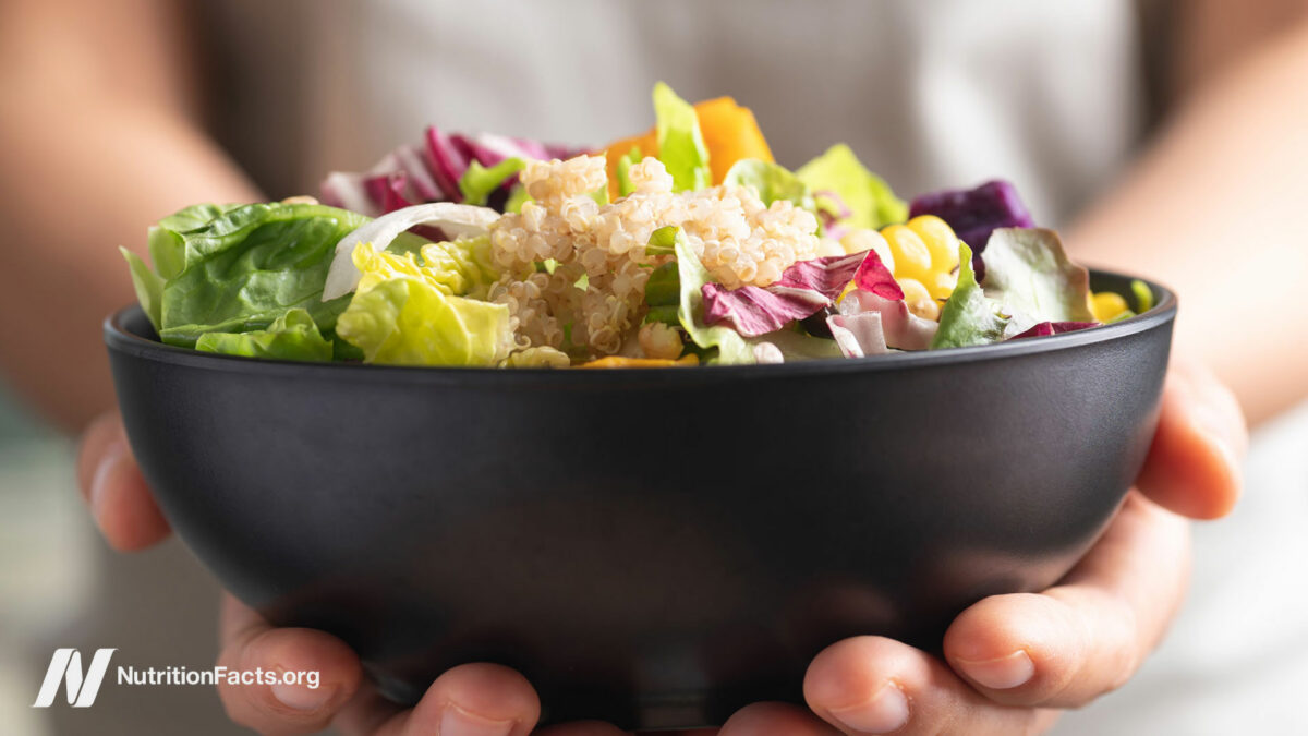 Charcoal bowl filled with whole foods