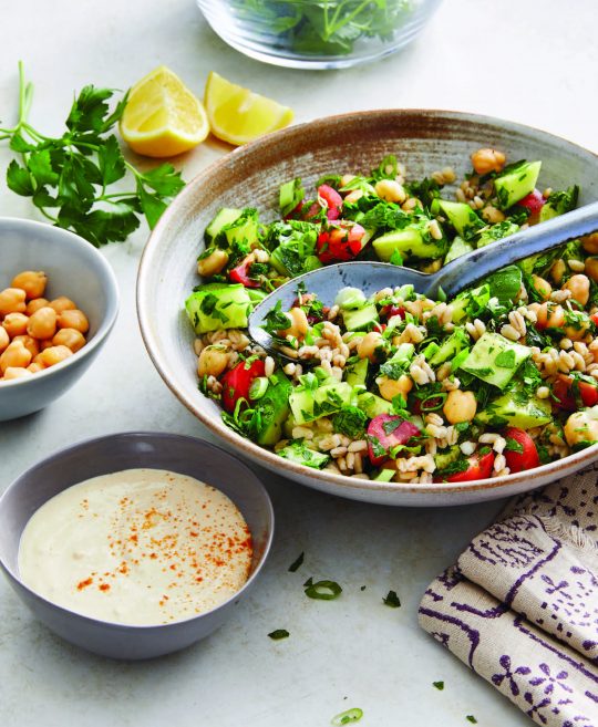 Barley Tabbouli Salad with Tahini Drizzle Barley Tabbouli Salad with Tahini Drizzle