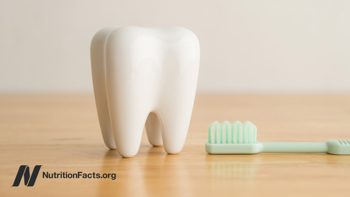 A tooth and a brush