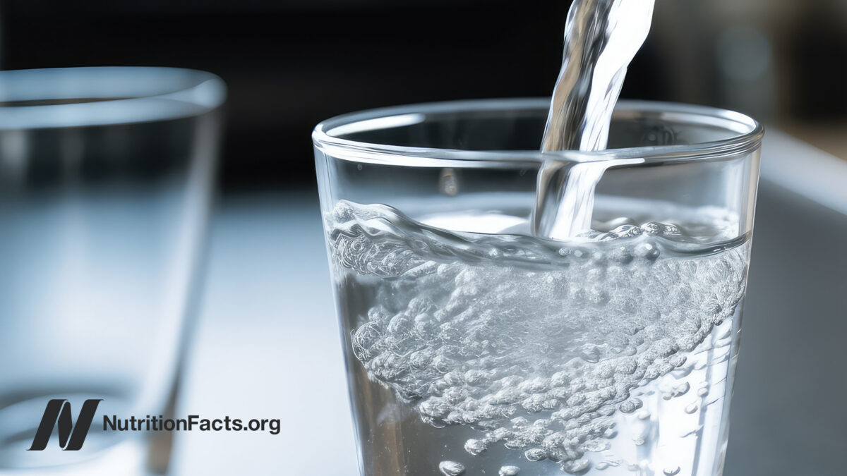 Water pouring into a glass