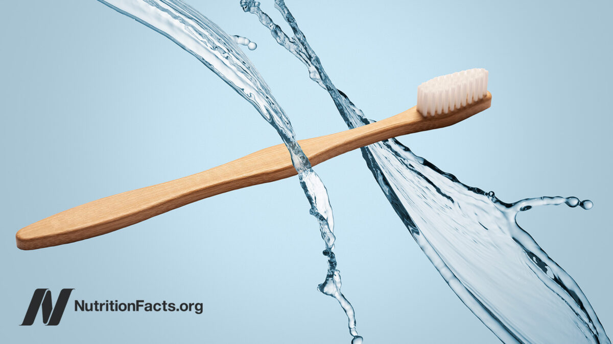 Toothbrush under running water