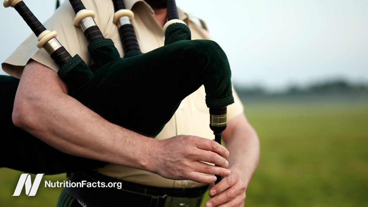 Man playing bagpipes