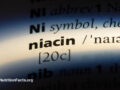 Close up of niacin in the dictionary