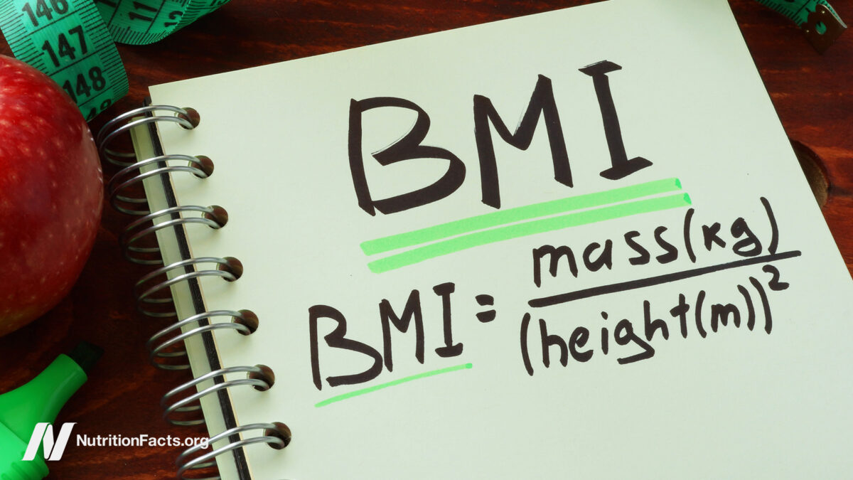 page in a notebook with the BMI equation written on it