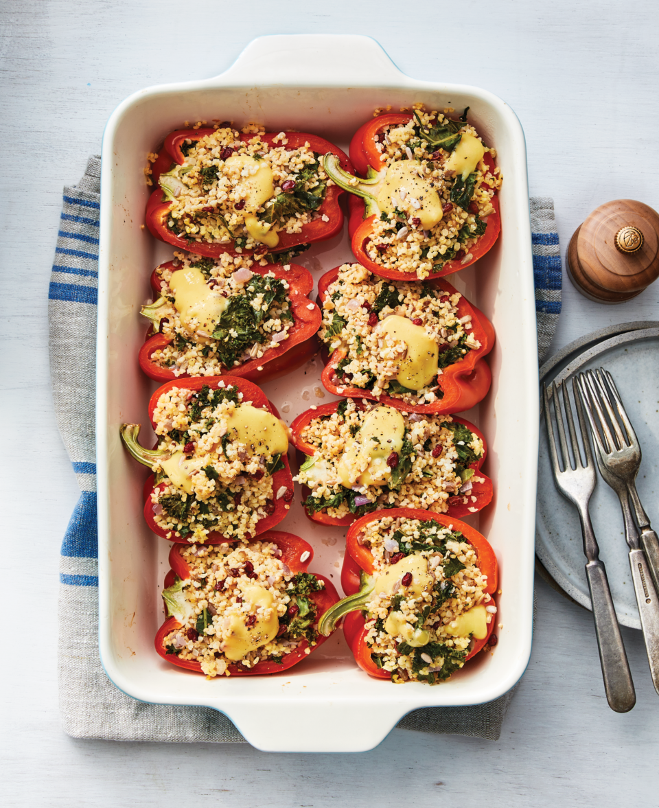 Kale and Millet Stuffed Bell Peppers