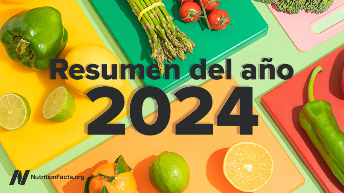 frutas de fondo con el texto "resumen del año 2024" encima