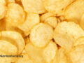 Overhead view of potato chips