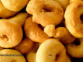 Overhead view of plain doughnuts