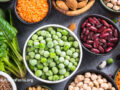 A variety of plant based protein sources including soy, nuts, beans
