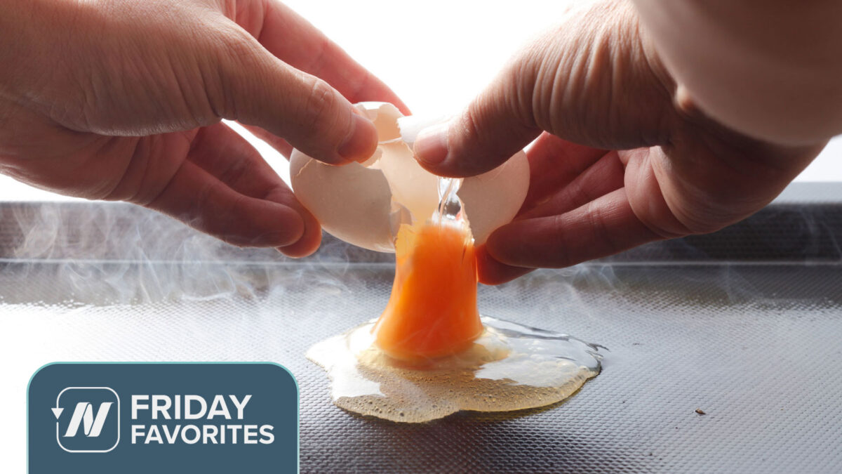 someone cooking an egg