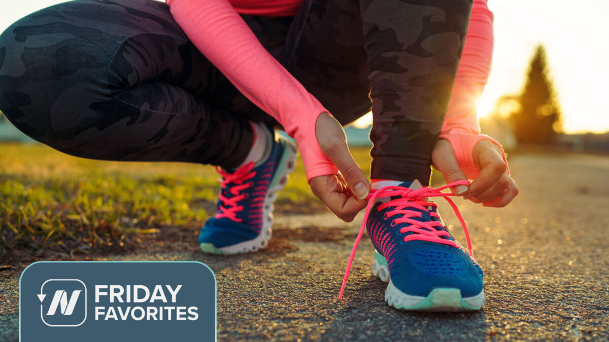 close up of someone lacing up running shoes