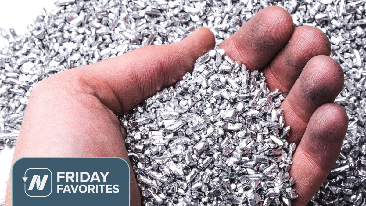 handful of aluminum pellets