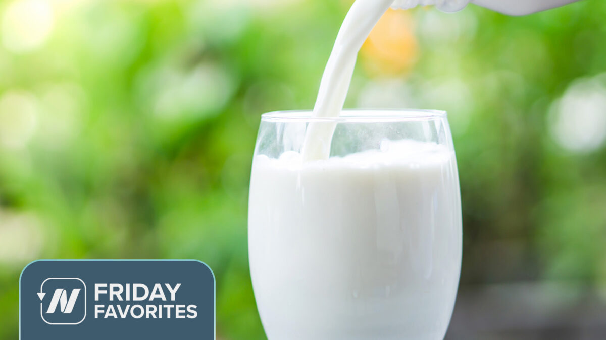 Pouring a glass of milk